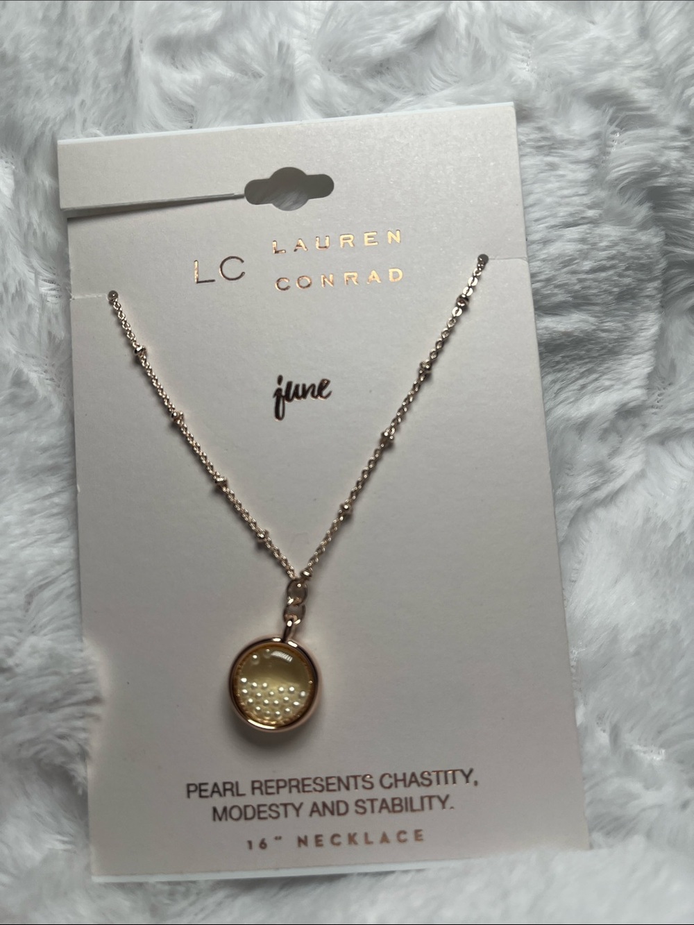 LC Lauren Conrad Rose Gold Pearl Accent Pendant Necklace